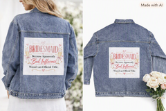 Bridesmaid Denim Jacket – Funny “Bad Influence” Bridesmaid Gift, Bridal Party Wedding Gift for Her