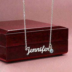 Personalized Name Necklace with Birthstone – Custom Jewelry Gift for Her