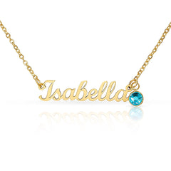 Personalized Name Necklace with Birthstone – Custom Jewelry Gift for Her