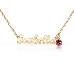 Personalized Name Necklace with Birthstone – Custom Jewelry Gift for Her