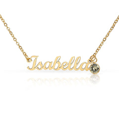 Personalized Name Necklace with Birthstone – Custom Jewelry Gift for Her