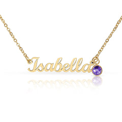 Personalized Name Necklace with Birthstone – Custom Jewelry Gift for Her