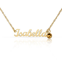 Personalized Name Necklace with Birthstone – Custom Jewelry Gift for Her