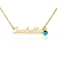 Personalized Name Necklace with Birthstone – Custom Jewelry Gift for Her