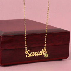 Personalized Name Necklace with Birthstone – Custom Jewelry Gift for Her