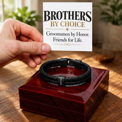 Groomsman Bracelet – “Brothers by Choice, Groomsmen by Honor, Friends for Life” Meaningful Wedding Party Gift for Him