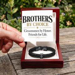 Groomsman Bracelet – “Brothers by Choice, Groomsmen by Honor, Friends for Life” Meaningful Wedding Party Gift for Him
