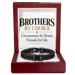 Groomsman Bracelet – “Brothers by Choice, Groomsmen by Honor, Friends for Life” Meaningful Wedding Party Gift for Him