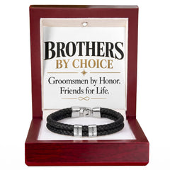 Groomsman Bracelet – “Brothers by Choice, Groomsmen by Honor, Friends for Life” Meaningful Wedding Party Gift for Him