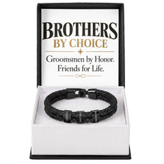 Groomsman Bracelet – “Brothers by Choice, Groomsmen by Honor, Friends for Life” Meaningful Wedding Party Gift for Him