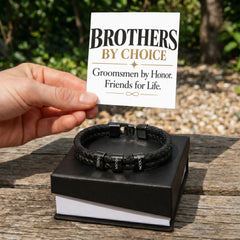 Groomsman Bracelet – “Brothers by Choice, Groomsmen by Honor, Friends for Life” Meaningful Wedding Party Gift for Him