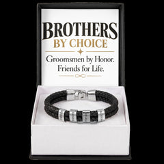 Groomsman Bracelet – “Brothers by Choice, Groomsmen by Honor, Friends for Life” Meaningful Wedding Party Gift for Him