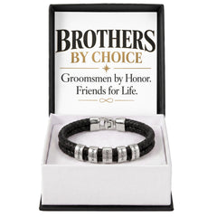 Groomsman Bracelet – “Brothers by Choice, Groomsmen by Honor, Friends for Life” Meaningful Wedding Party Gift for Him