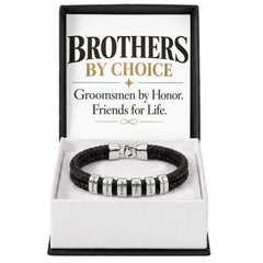 Groomsman Bracelet – “Brothers by Choice, Groomsmen by Honor, Friends for Life” Meaningful Wedding Party Gift for Him