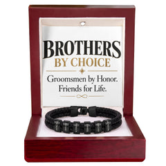 Groomsman Bracelet – “Brothers by Choice, Groomsmen by Honor, Friends for Life” Meaningful Wedding Party Gift for Him