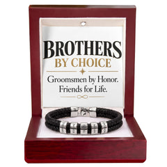 Groomsman Bracelet – “Brothers by Choice, Groomsmen by Honor, Friends for Life” Meaningful Wedding Party Gift for Him