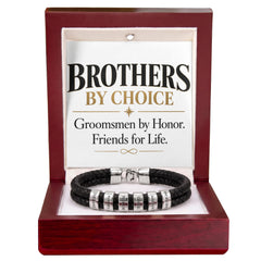 Groomsman Bracelet – “Brothers by Choice, Groomsmen by Honor, Friends for Life” Meaningful Wedding Party Gift for Him