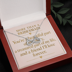 Bridesmaid Infinity Heart Necklace – “More Than a Bridesmaid” Meaningful Bridesmaid Gift for Best Friends & Wedding Party