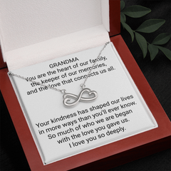 Grandma Infinity Necklace – Heart of Our Family | Meaningful Jewelry Gift for Grandmother