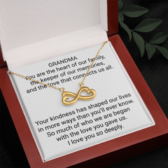 Grandma Infinity Necklace – Heart of Our Family | Meaningful Jewelry Gift for Grandmother