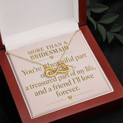 Bridesmaid Infinity Heart Necklace – “More Than a Bridesmaid” Meaningful Bridesmaid Gift for Best Friends & Wedding Party