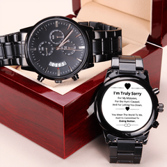 Men's Engraved Apology Watch – I'm Truly Sorry Gift for Him, Boyfriend or Husband