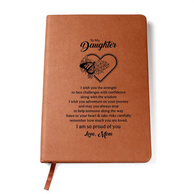Daughter Journal from Mom – Meaningful Leather Journal, Inspirational Gift for Daughter with Heartfelt Message