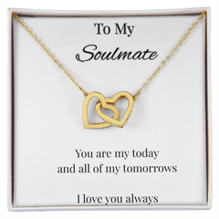 Romantic Gift for Her – Interlocking Hearts Necklace for Wife or Girlfriend