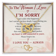 "I'm Sorry" Interlocking Hearts Necklace – Romantic Apology & Forgiveness Gift for Her
