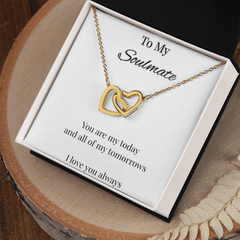 Romantic Gift for Her – Interlocking Hearts Necklace for Wife or Girlfriend