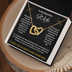 To My Beautiful Wife - Interlocking Hearts Necklace