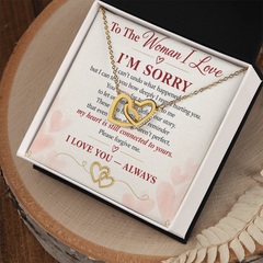 "I'm Sorry" Interlocking Hearts Necklace – Romantic Apology & Forgiveness Gift for Her