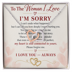 "I'm Sorry" Interlocking Hearts Necklace – Romantic Apology & Forgiveness Gift for Her