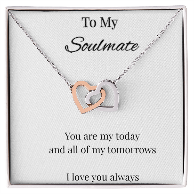 Romantic Gift for Her – Interlocking Hearts Necklace for Wife or Girlfriend