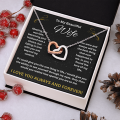 To My Beautiful Wife - Interlocking Hearts Necklace