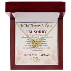"I'm Sorry" Interlocking Hearts Necklace – Romantic Apology & Forgiveness Gift for Her