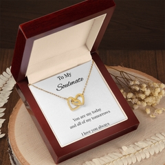 Romantic Gift for Her – Interlocking Hearts Necklace for Wife or Girlfriend