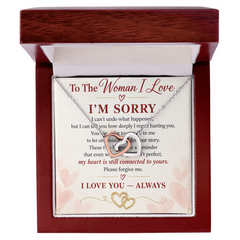 "I'm Sorry" Interlocking Hearts Necklace – Romantic Apology & Forgiveness Gift for Her