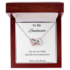 Romantic Gift for Her – Interlocking Hearts Necklace for Wife or Girlfriend