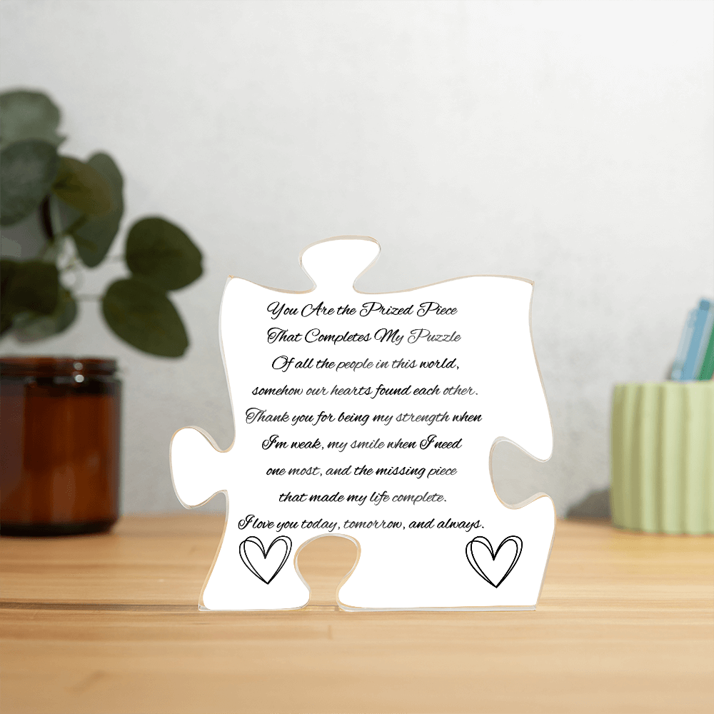 You Complete My Puzzle – Meaningful Acrylic Puzzle Piece Plaque