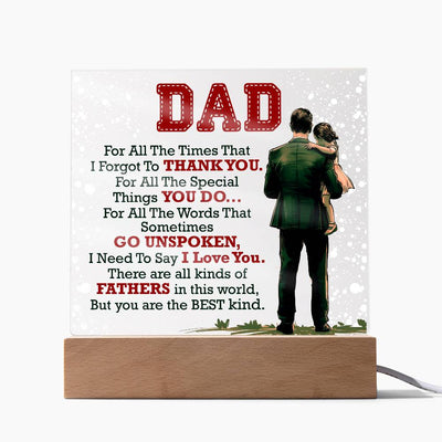 Dad Acrylic Plaque – Heartfelt “Thank You Dad” Gift, Meaningful Gift from Daughter