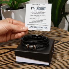 "I'm Sorry" Bracelet for Him – Meaningful Apology Gift for Boyfriend or Husband | Love You Forever