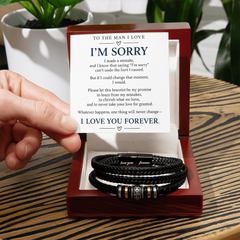 "I'm Sorry" Bracelet for Him – Meaningful Apology Gift for Boyfriend or Husband | Love You Forever