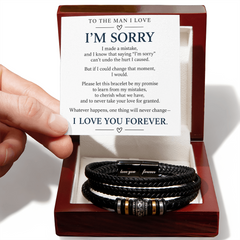 "I'm Sorry" Bracelet for Him – Meaningful Apology Gift for Boyfriend or Husband | Love You Forever