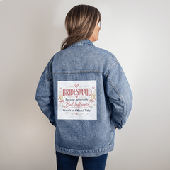 Bridesmaid Denim Jacket – Funny “Bad Influence” Bridesmaid Gift, Bridal Party Wedding Gift for Her