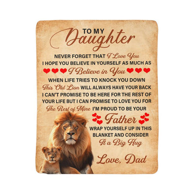 Daughter Sherpa Blanket from Dad – “This Old Lion” Meaningful Father-Daughter Gift