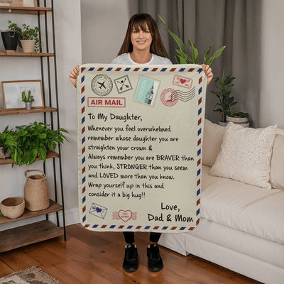Daughter Sherpa Blanket from Mom & Dad – “You Are Loved” Meaningful Gift