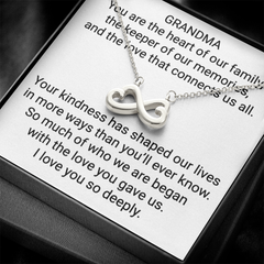 Grandma Infinity Necklace – Heart of Our Family | Meaningful Jewelry Gift for Grandmother