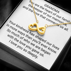 Grandma Infinity Necklace – Heart of Our Family | Meaningful Jewelry Gift for Grandmother