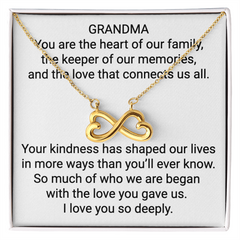Grandma Infinity Necklace – Heart of Our Family | Meaningful Jewelry Gift for Grandmother